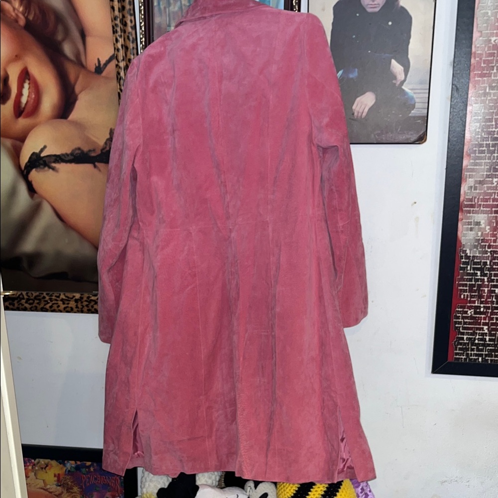 Live a Little Pink leather Trench Coat - Picture 6 of 7